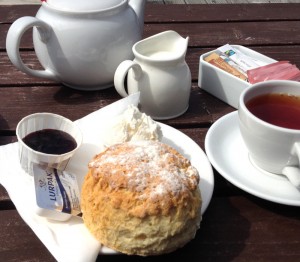 A scone at the Puffer Bar, Easdale