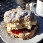A scone at the Wee Blether Tearoom, Kinlochard