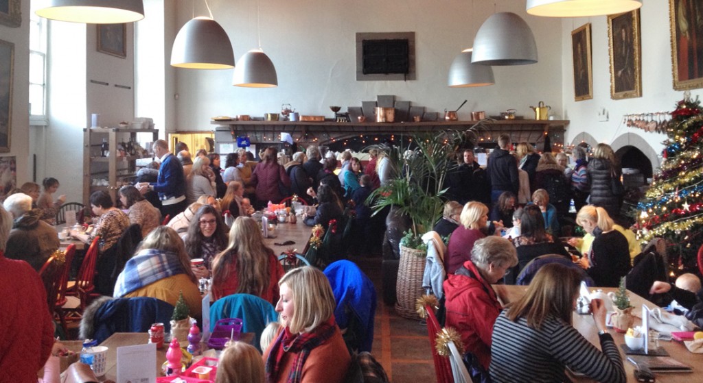 a very busy castle café