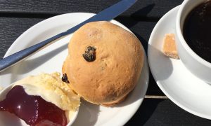 A scone at Felicity's of Eden Lodge, Isle of Arran