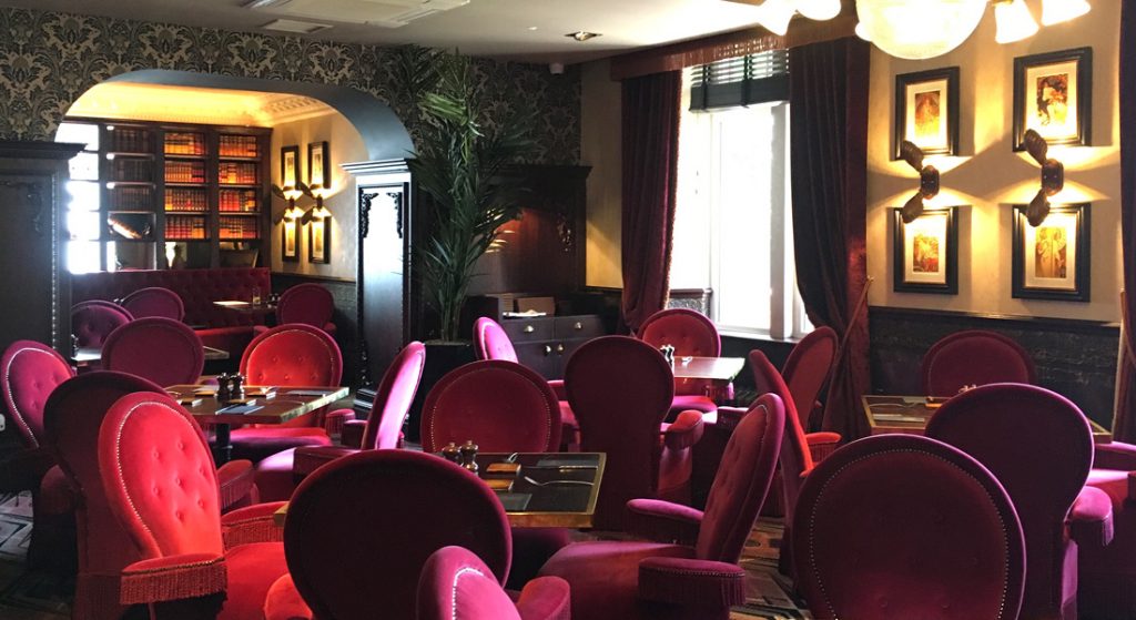 Interior of Annabel's bar at Boclair House Hotel