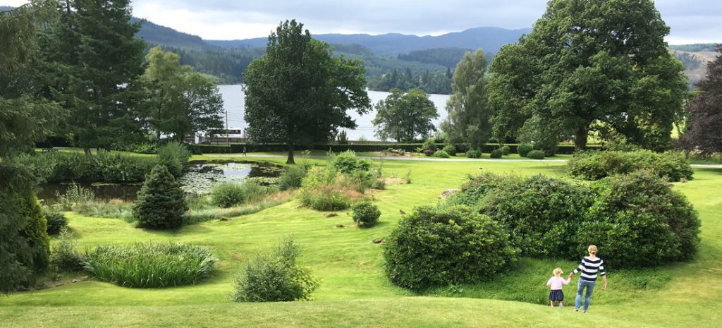 View from the hotel towards Loch Ard with endless exercise opportunities