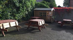 Picture of childrens playhouse at the Hideaway Café