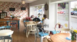 Interior of the Ladybird tearoom in Alloa