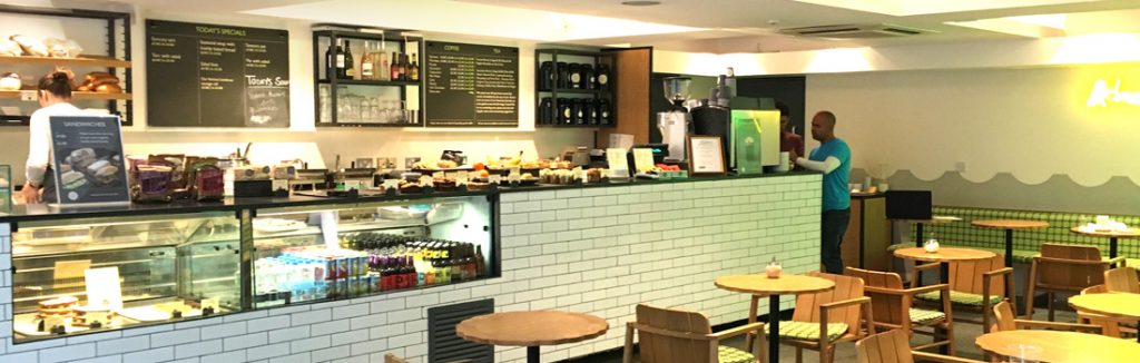 Internal view of the café at the Lyric theatre Hammersmith