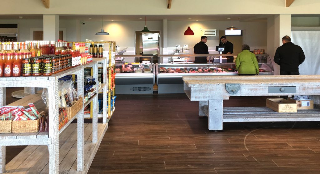 Interior view showing butchery counter at the Blair Drummond Smiddy