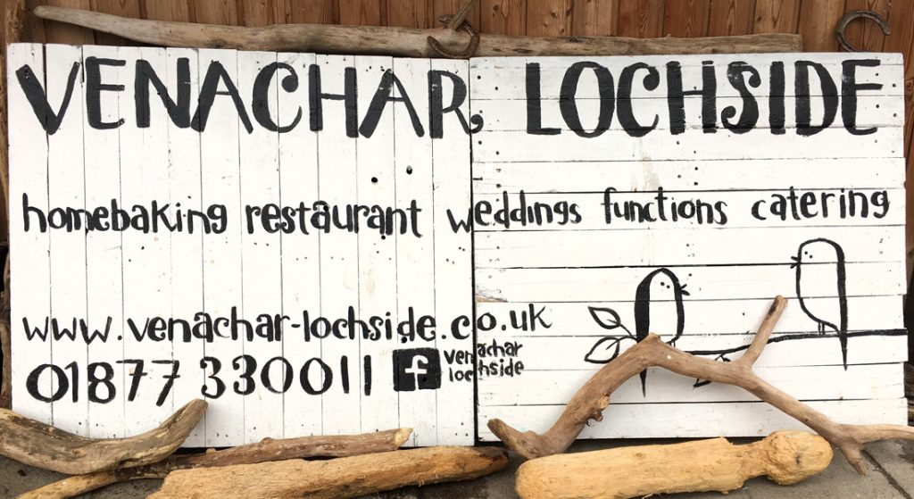 The sign board outside the Venachar Lochside café