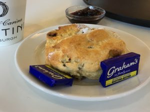 A scone at the Scottish Café & Restaurant at the National Gallery, Edinburgh