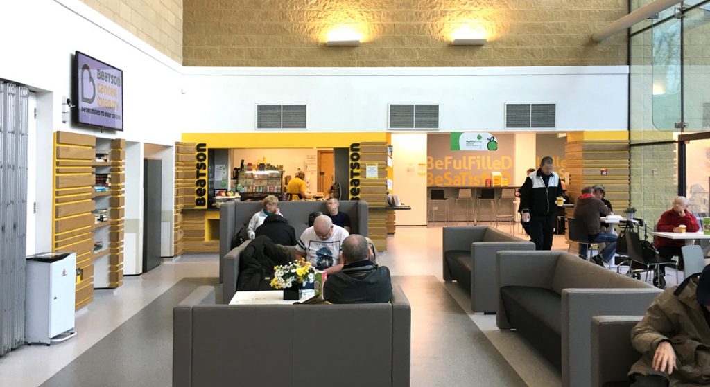 Café area at the Beatson West of Scotland Cancer Centre