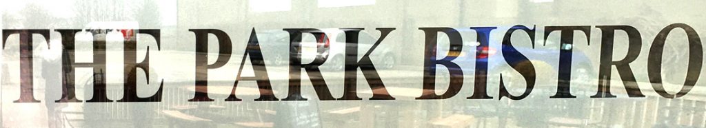 Window sign for the Park Bistro, Linlithgow