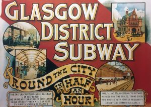 Subway poster at Glasgow Riverside MuseumView of cafe at Glasgow Riverside Museum