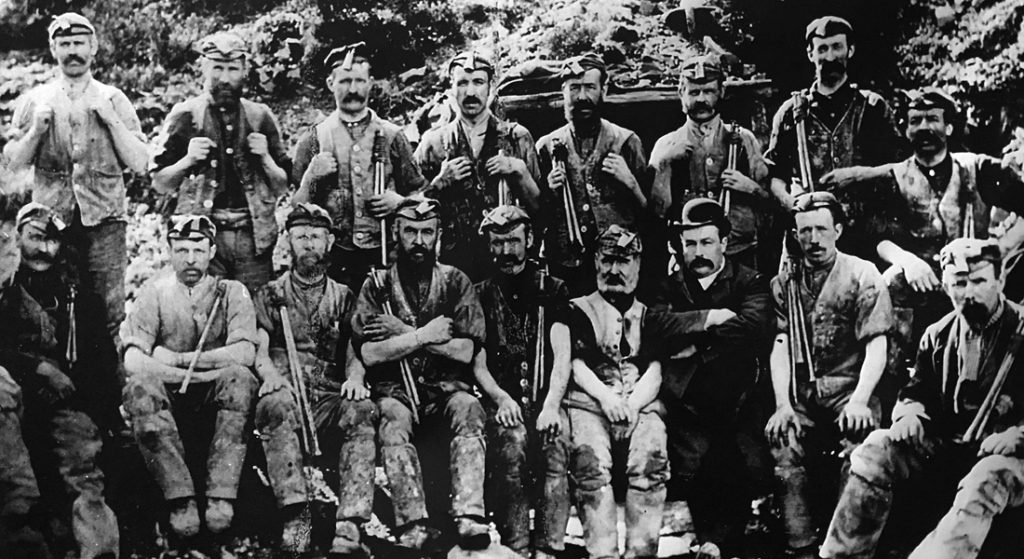 Old photo of miners at Wanlockhead