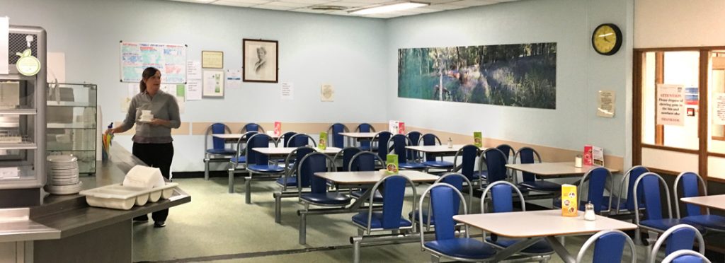 View of the Mabel MacKinley tearoom of Glasgow Royal Infirmary