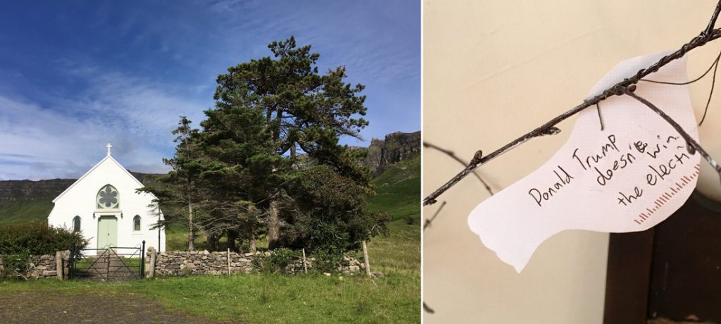 The wishing tree in a church in Cleadale