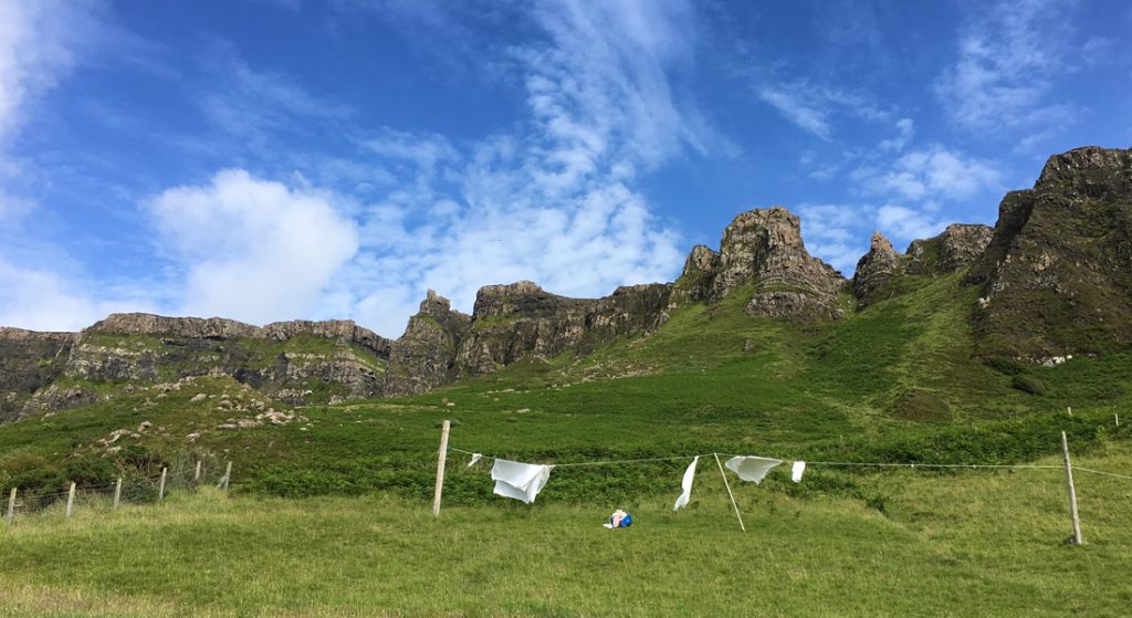 Washing drying at Cleadale on the Isle of Eigg