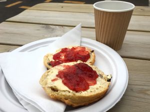 A scone at the National Shooting Centre, Scotland