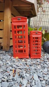 Plastic K6 telephone boxes in Aberfoyle