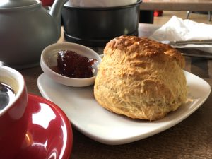 A scone at Margo's Bakehouse, Polmont
