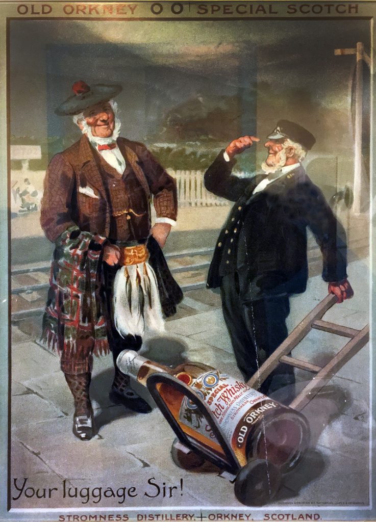 Stromness whisky advertisment at Judith Glue, Kirkwall, Orkney