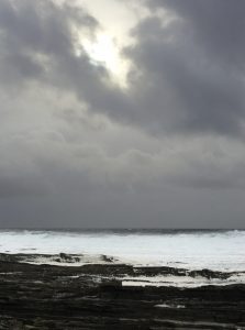 Stormy weather at Skara Brae at Sandwick on Orkney