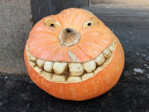 Pumpkin outside the Stirling Smith Art Gallery and Museum