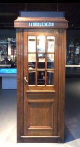 A wooden Post Office telephone box from the 1930s