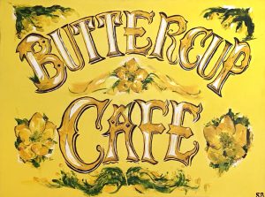 Sign for the Buttercup Cafe in North Berwick