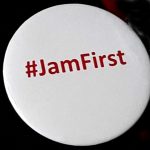 A #JamFirst badge