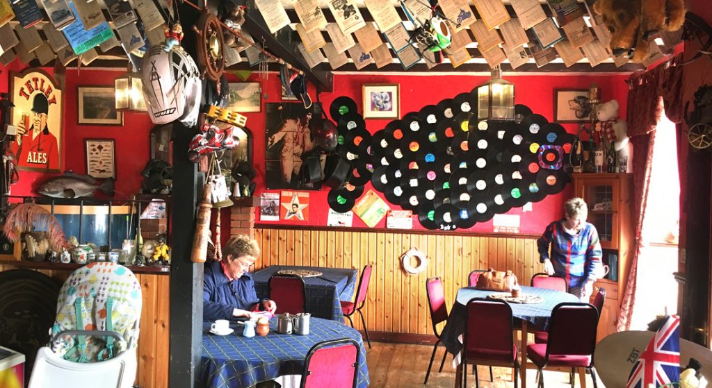 Internal view of Mariners Coffee Shop in Drummore, Mull of Galloway