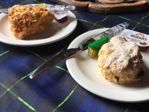 A scone at the Mariners Coffee Shop in Drummore, Mull of Galloway