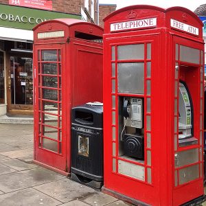 Two K6 telephoe boxes in Stratford-upon-Avon