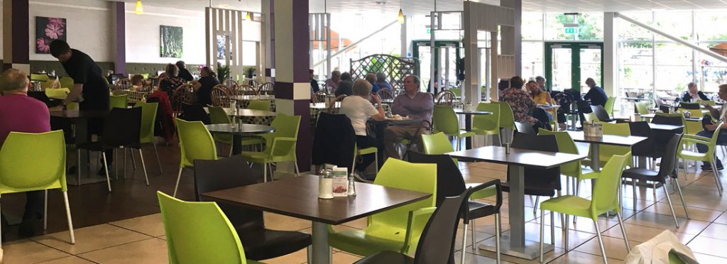 Internal view of Blossoms tearoom and bistro at Torwood Garden Centre