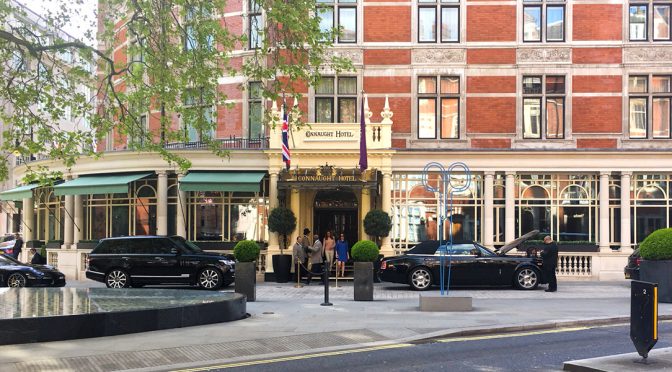 External view of the Connaught Hotel, Mayfair, London