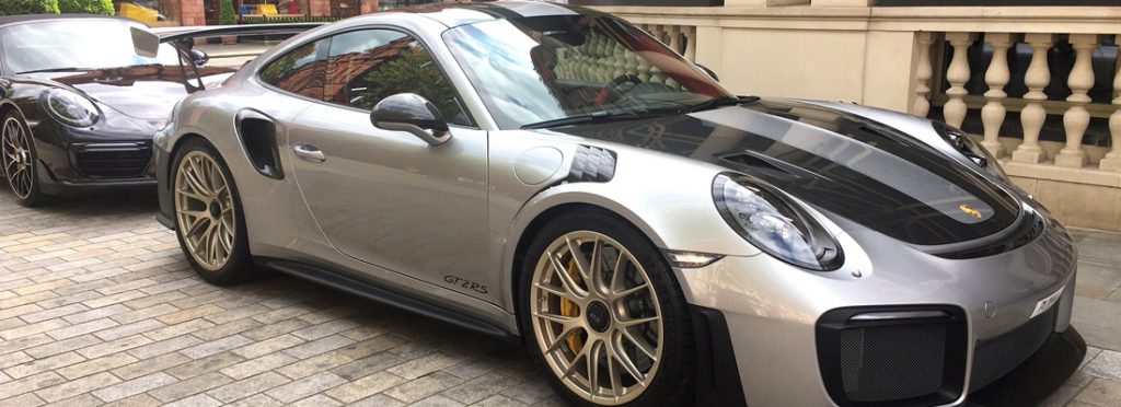 A Porsche outside the Connaught Hotel, Mayfair, London