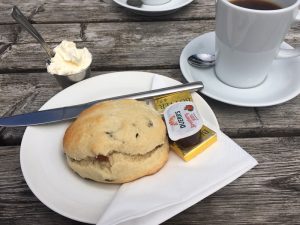 A scone at the Three Villages Café, Arrochar