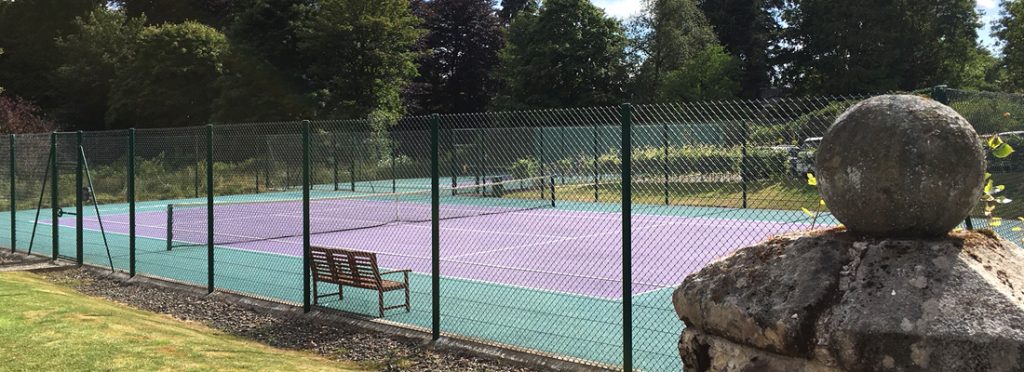 The tennis courts at Cromlix House Hotel, Dunblane