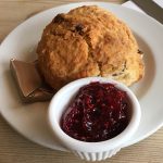 A scone at the Aizle Coffee Shop, Drymen