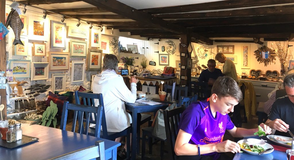 Internal view of Crail Harbour Gallery and Tearoom