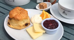 A scone at Crail Harbour Gallery and Tearoom