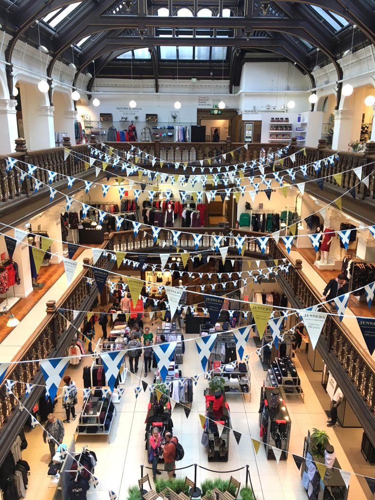 Internal view of Jenners in Edinburgh