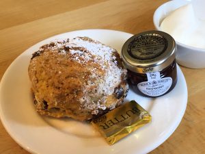 A gourmet scone at Jenners, Edinburgh