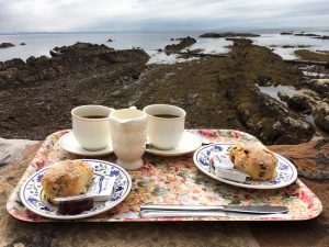 A scone at the Pop Up Café in Pittenweem, Fife