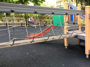 Play park where we ate the scone from the John Forrest Bakery, Kings Road, Chelsea