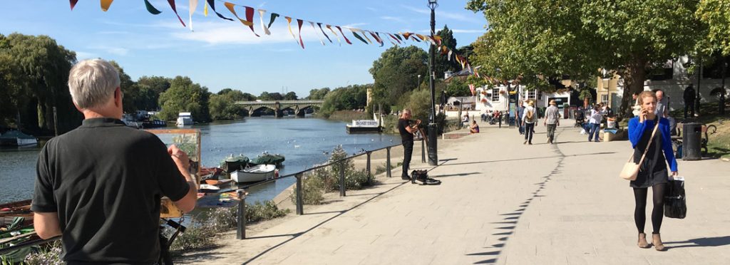 View along river Thames at Richmond