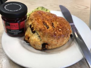 A scone at M&S Foodhall Café, Falkirk