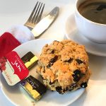 A scone at the Fork & Mustard Café, Falkirk