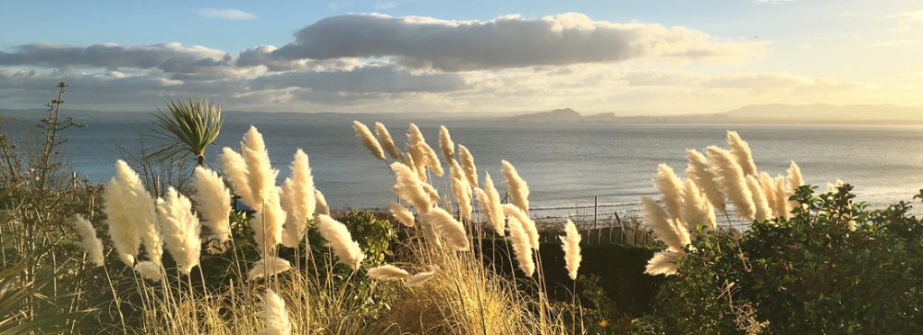 View towards Edinburgh from the Bay Hotel at Pettycur Bay