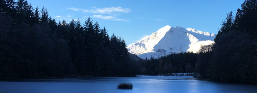 View of Ben Bhan from the lochan at Glencoe House Hotel