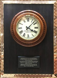 The station clock at Peacock Alley at Waldorf Astoria, Edinburgh