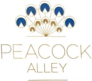 The logo for Peacock Alley at Waldorf Astoria, Edinburgh